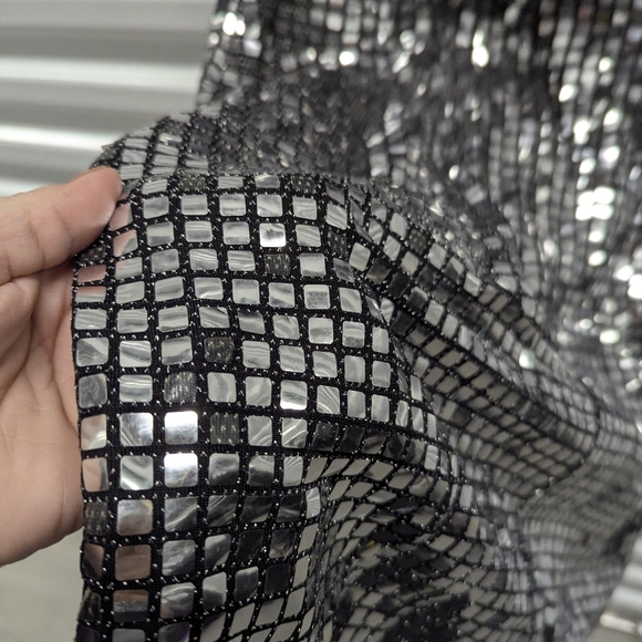 Forever 21 Gunmetal Sequin Mirror Mini Tube Dress NWT Size Large - Picture 5 of 5